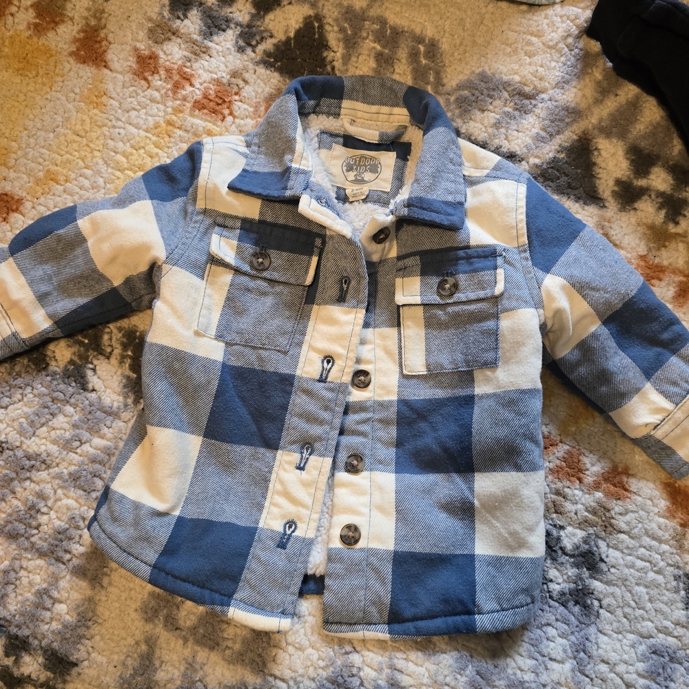 Bass Pro Shops Blue and White Plaid Kids Jacket